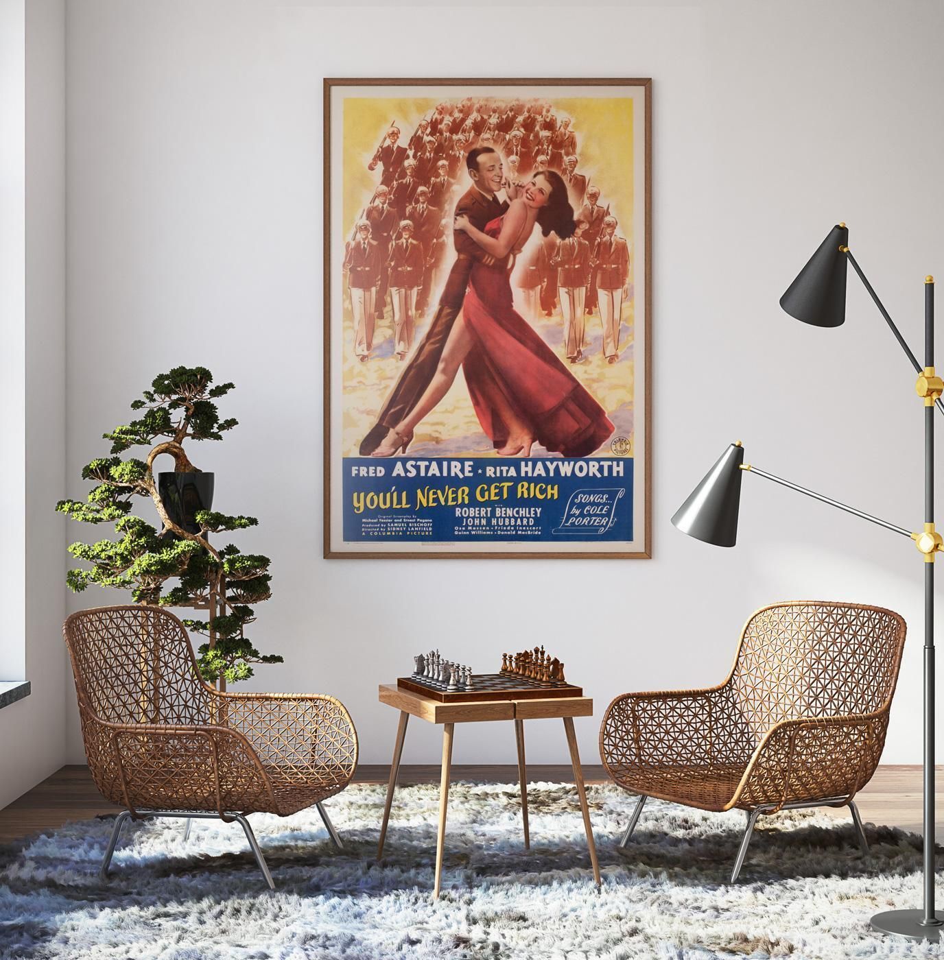 Affiche de film You'll Never Get Rich, 1941, US 1 Sheet, Astaire et Hayworth photo furniture