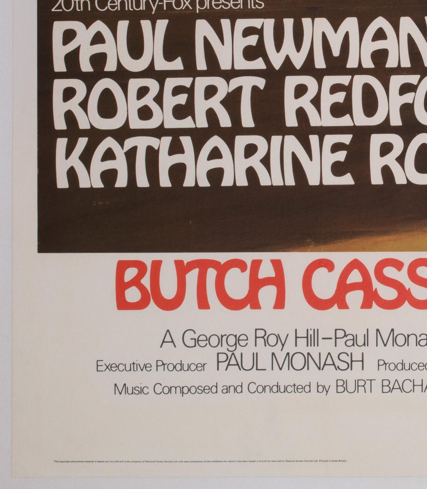 Affiche de cinéma britannique Butch Cassidy And The Sundance Kid, Tom Beauvais, 1969 photo vinterior