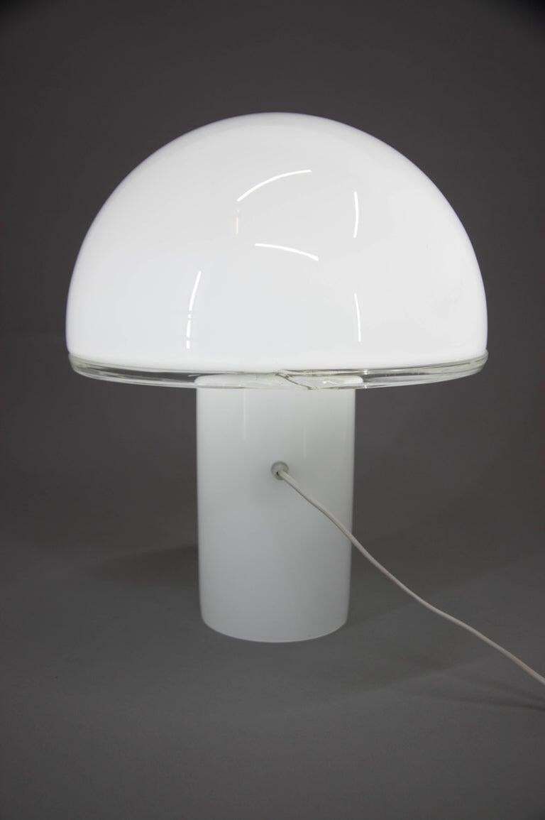 Large Italian Opaline Glass Table Or Floor Lamp By Fontana Arte, 2010s photo Lighting