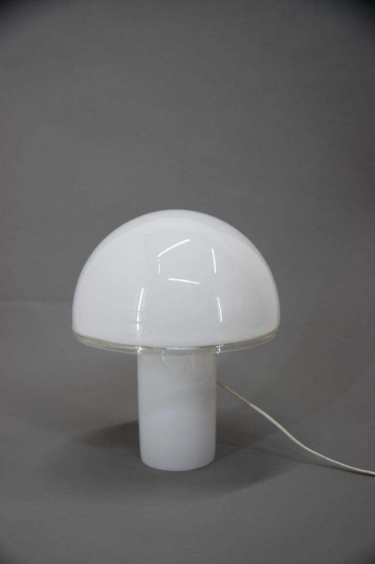 Large Italian Opaline Glass Table Or Floor Lamp By Fontana Arte, 2010s photo vinterior