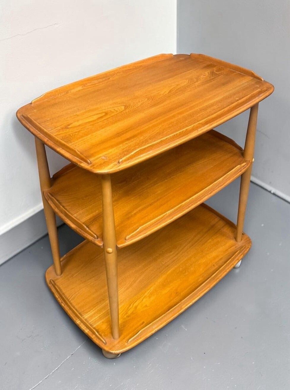 Ercol Blonde Windsor Trolley Coffee Table Three Tier Elm And Beech Retro C1960s photo buy