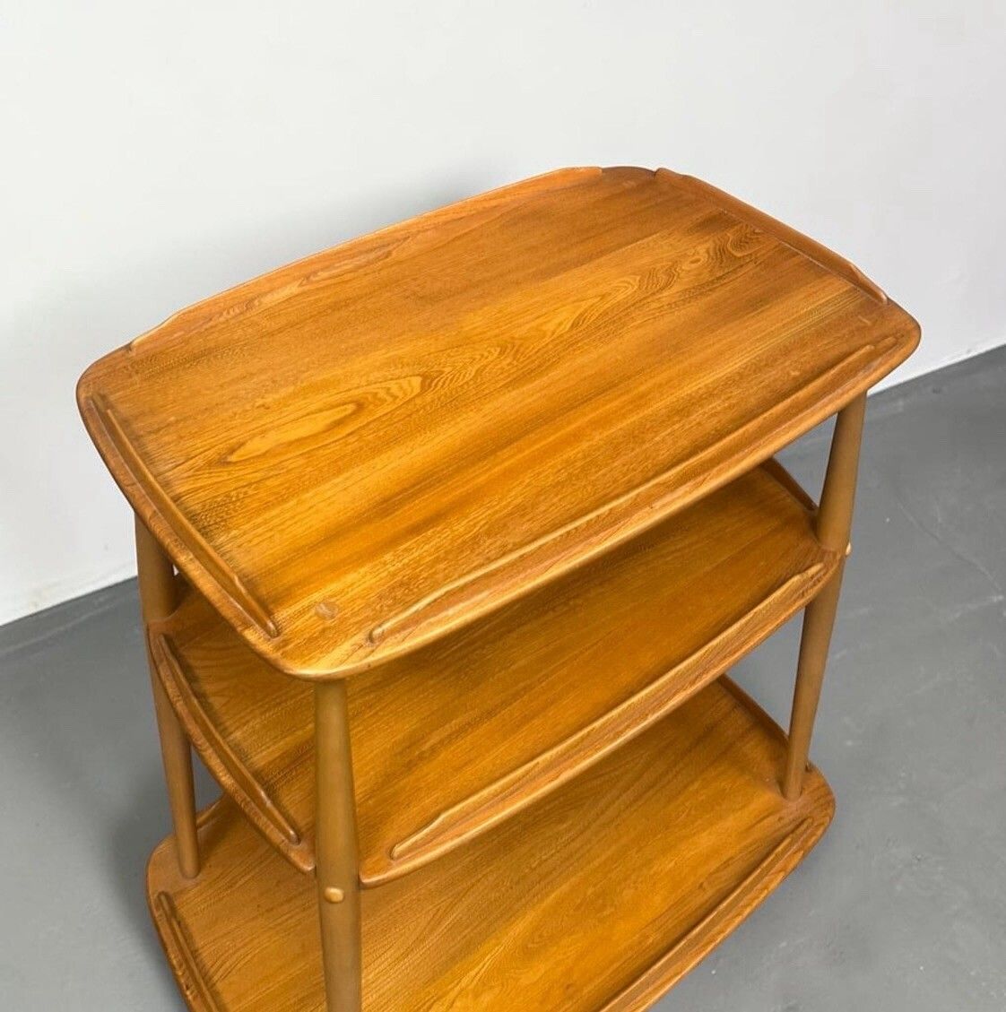 photo for sale Ercol Blonde Windsor Trolley Coffee Table Three Tier Elm And Beech Retro C1960s