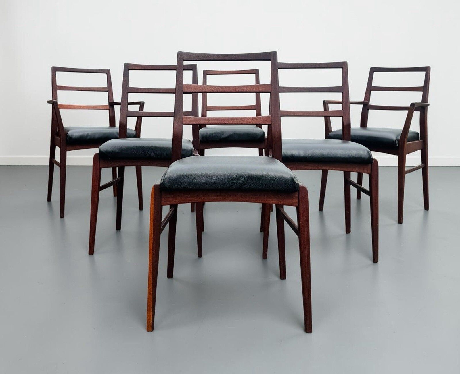 Set Of Six Richard Hornby For Heals Solid Afromosia Dining Chairs Retro C1960s photo 795.0