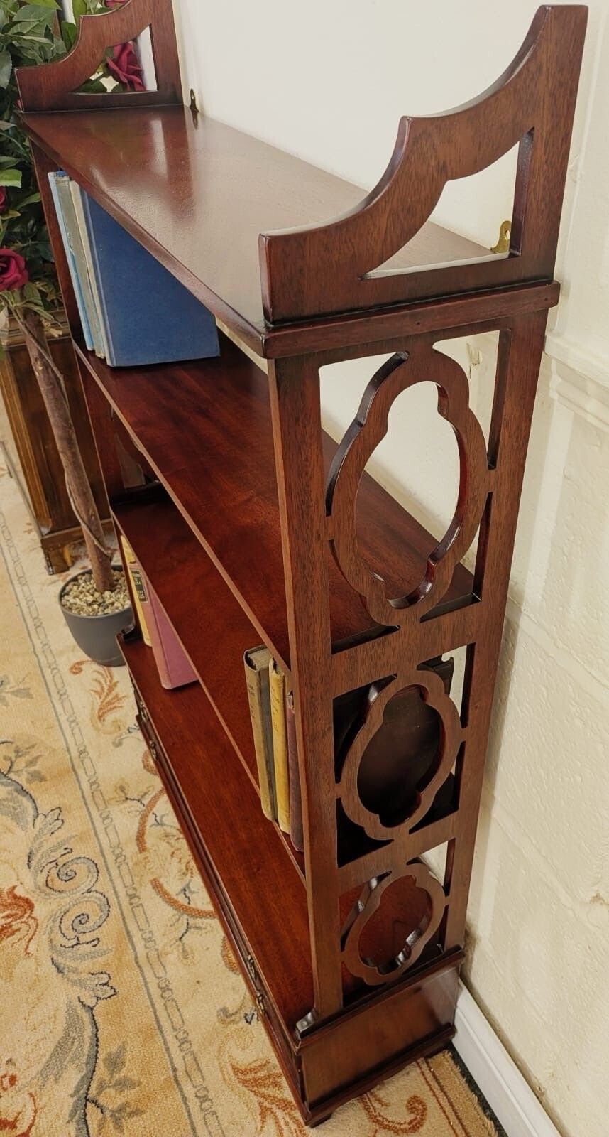 Edwardian Influence Mahogany Open Front 2 Drawer Bookcase photo 215.0