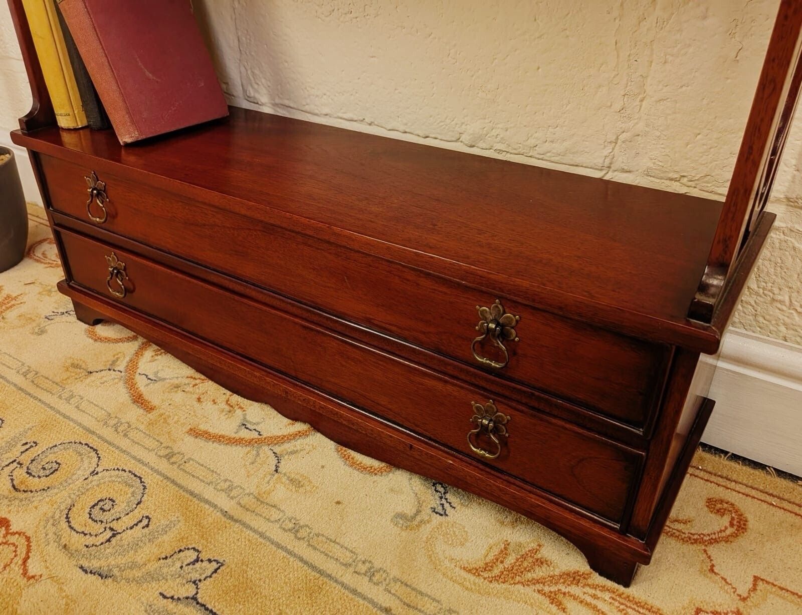 Edwardian Influence Mahogany Open Front 2 Drawer Bookcase photo buy