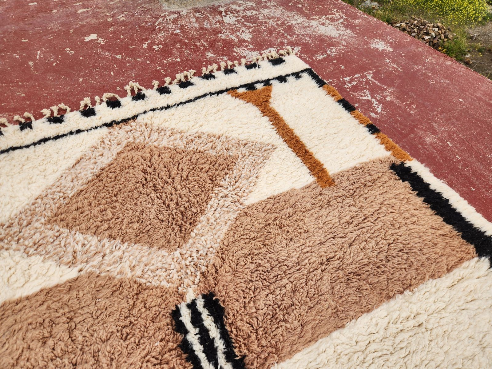 Handcrafted Beni Ouarain Moroccan Rug 300x206cm – Premium Wool Berber Carpet photo vintage