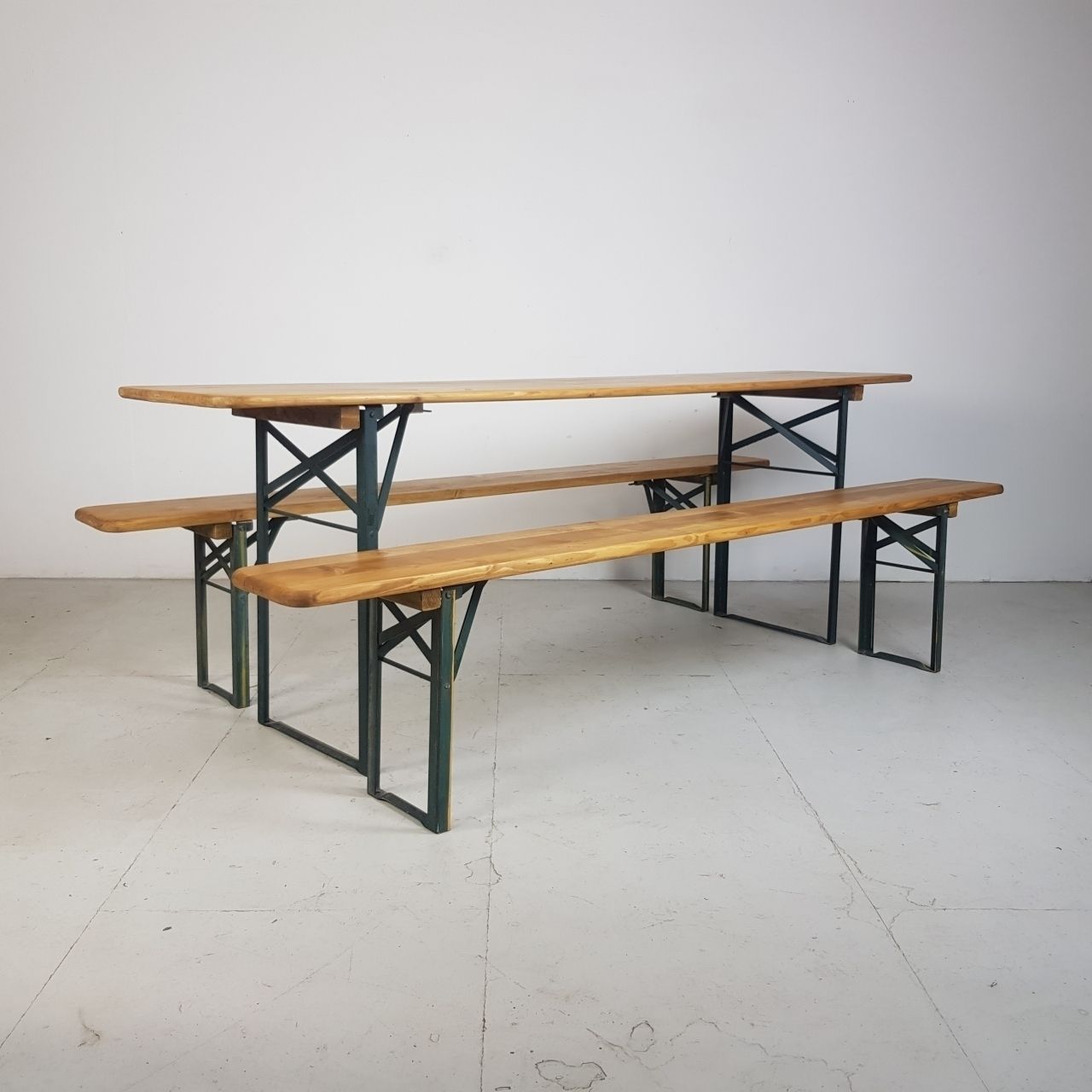 German Beer Table And Benches Sanded And Waxed photo furniture