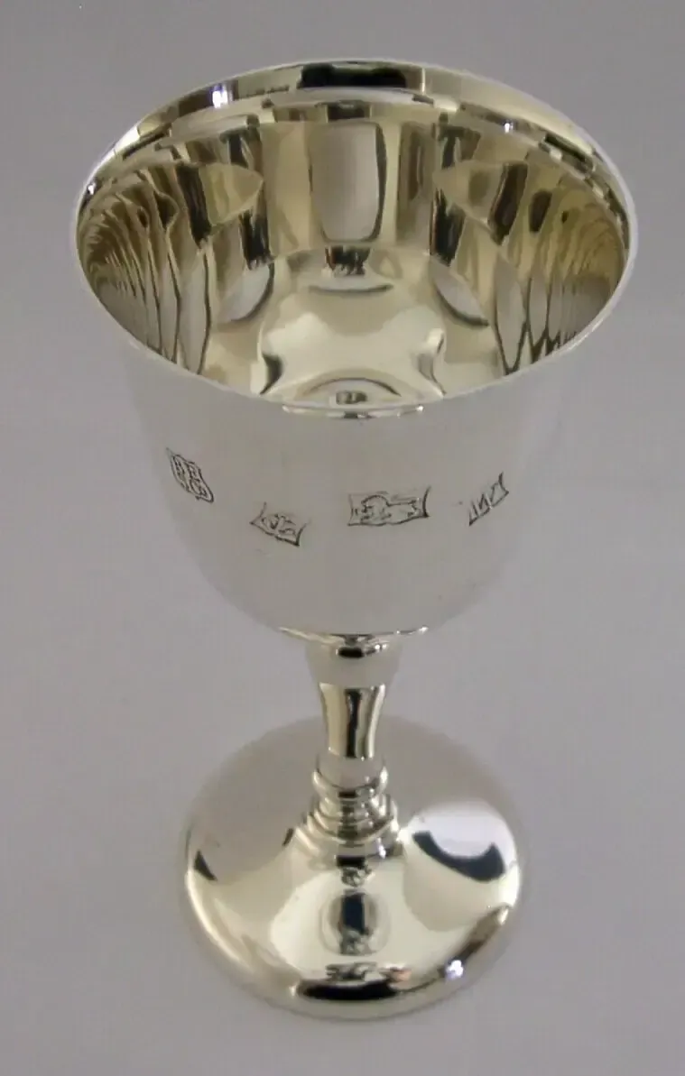 Coupe calice en argent sterling, Birmingham 1971, 127 g photo Décoration