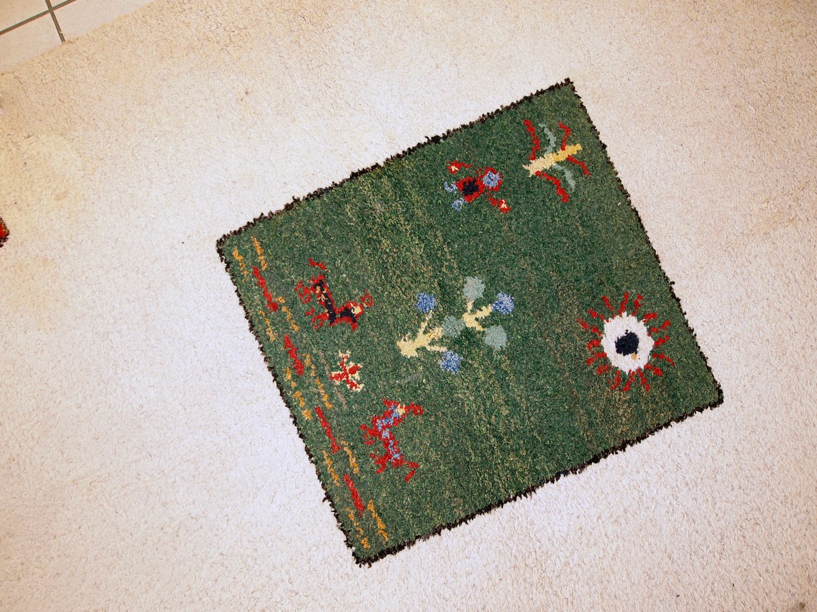 photo for sale Handmade Vintage Wool Rug With Figures & Animals — 140 × 215 Cm — 1960s
