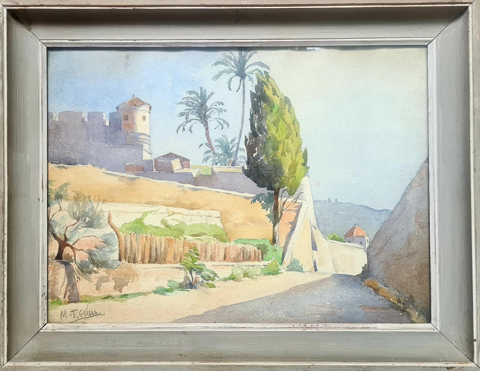Mid 20th Century Orientalist Watercolour Painting, Signed And Framed By M T Guerin