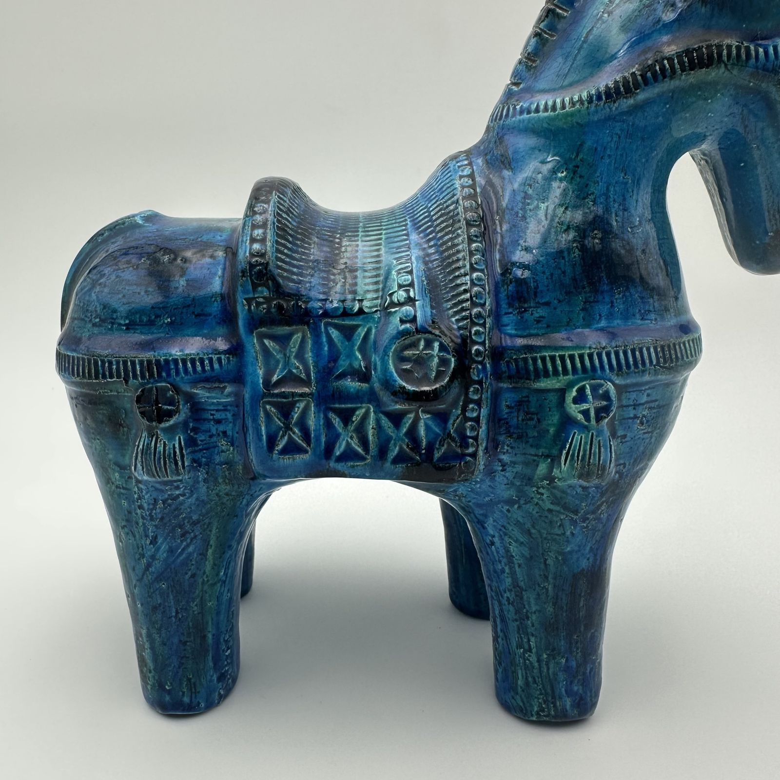 photo furniture Blue Ceramic Horse – Aldo Londi For Bitossi, Rimini Series, 1960s