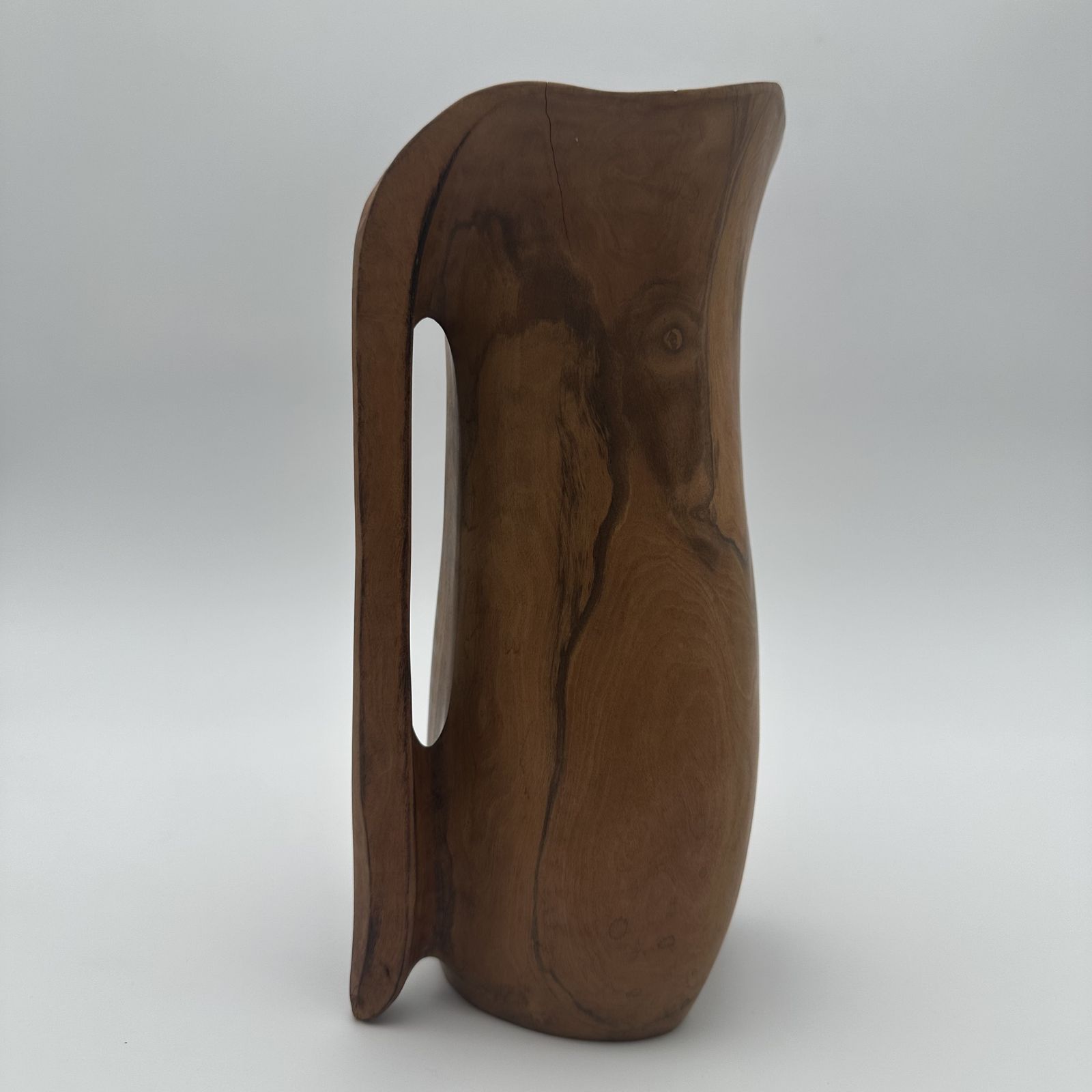 Sculptural Wooden Pitcher, In The Style Of Alexandre Noll – French Work, 1950s photo vinterior