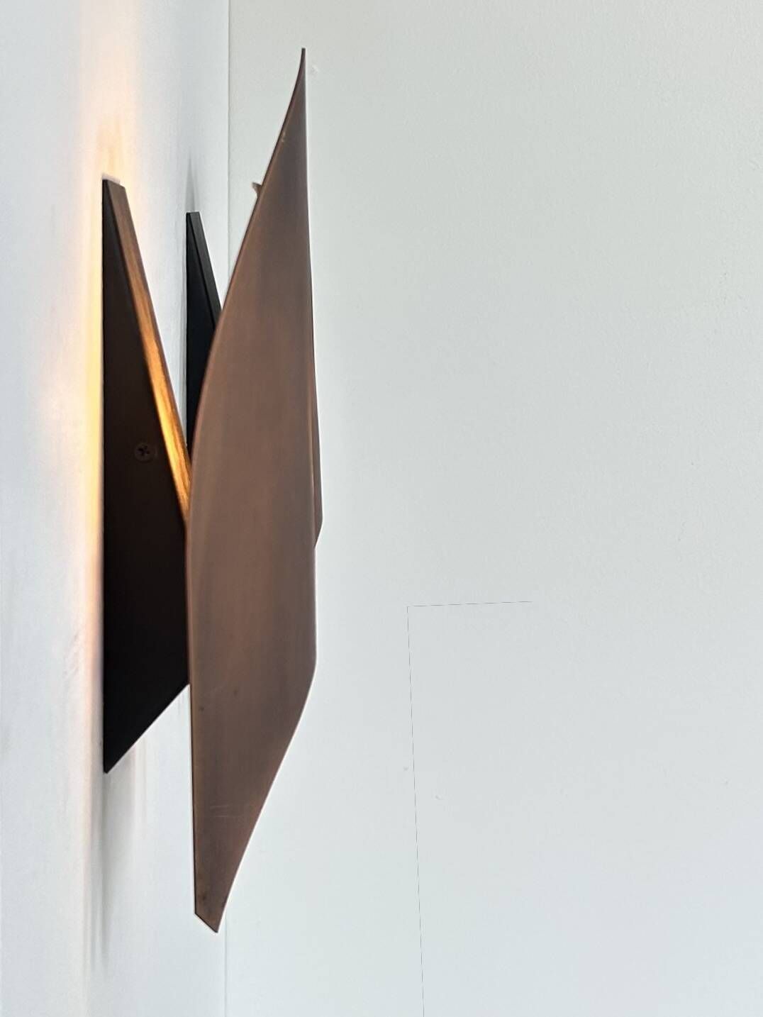 Pair Of Vintage Matte Copper Wall Lights, France, 1970. photo Lighting