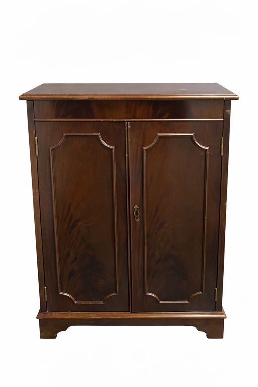Elegant Vintage Mahogany Cabinet With Inlaid Top | Mid 20th Century photo furniture