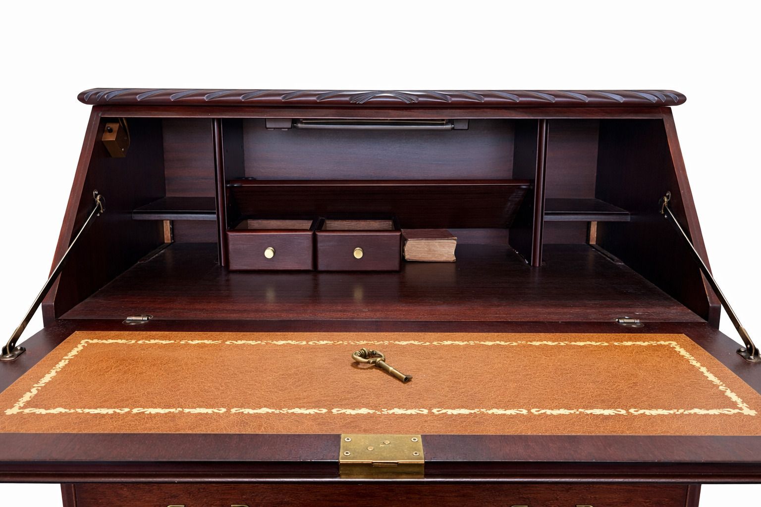 Mid Century Mahogany Writing Bureau With Key photo Furniture