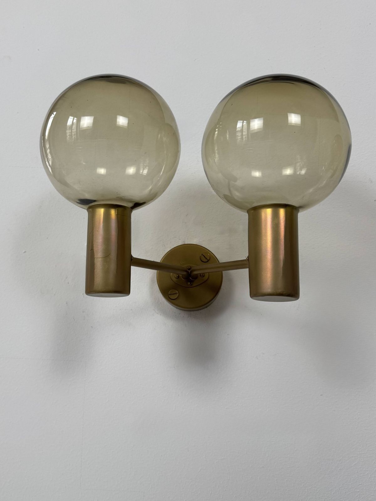 Lighting Pair Of Vintage Double Wall Lights, Hans Agne Jakobsson V 149/2 Sweden 70 photo