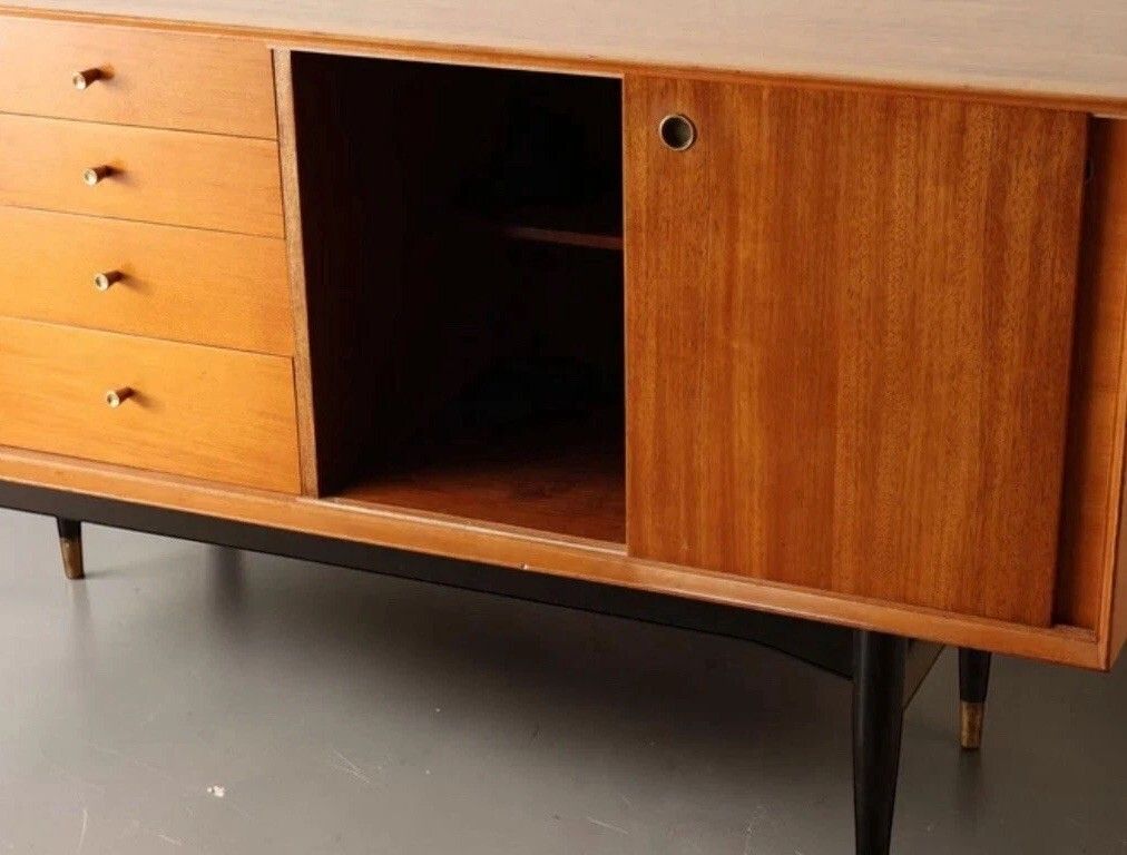 White And Newton Walnut And Teak Sideboard Mid Century C1960 Very Stylish Rare photo vinterior