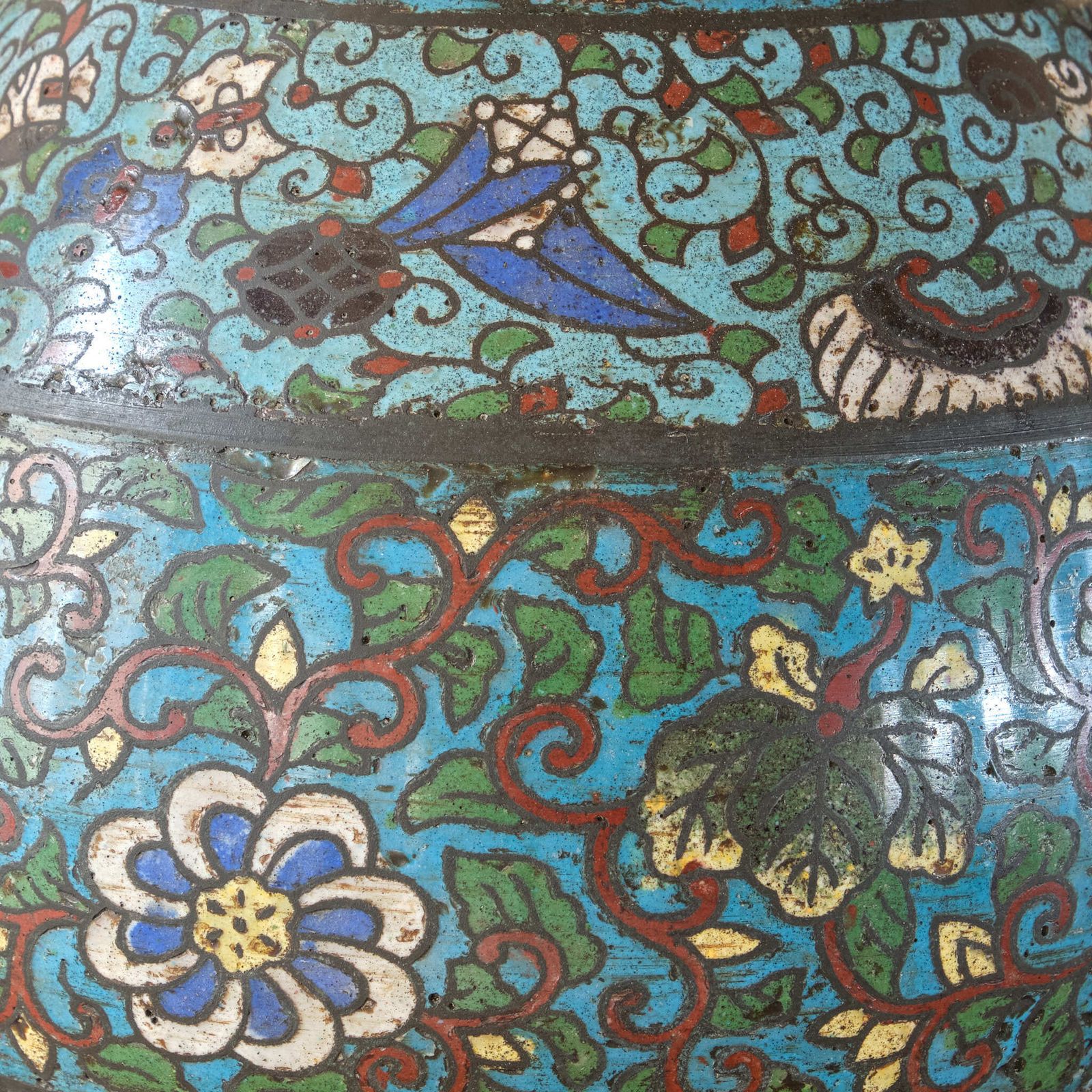 photo furniture Antique Eastern Champleve Enamel And Bronze Vase