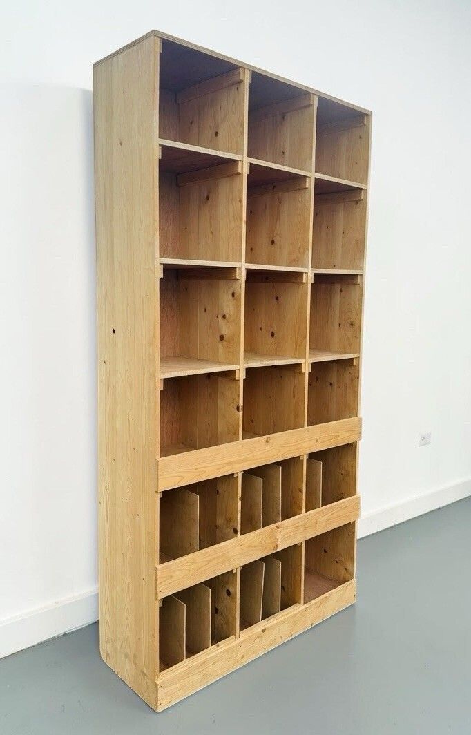 Vintage Solid Pine Cube Bookcase Piegon Hole Bookcase Industrial Style photo 395.0