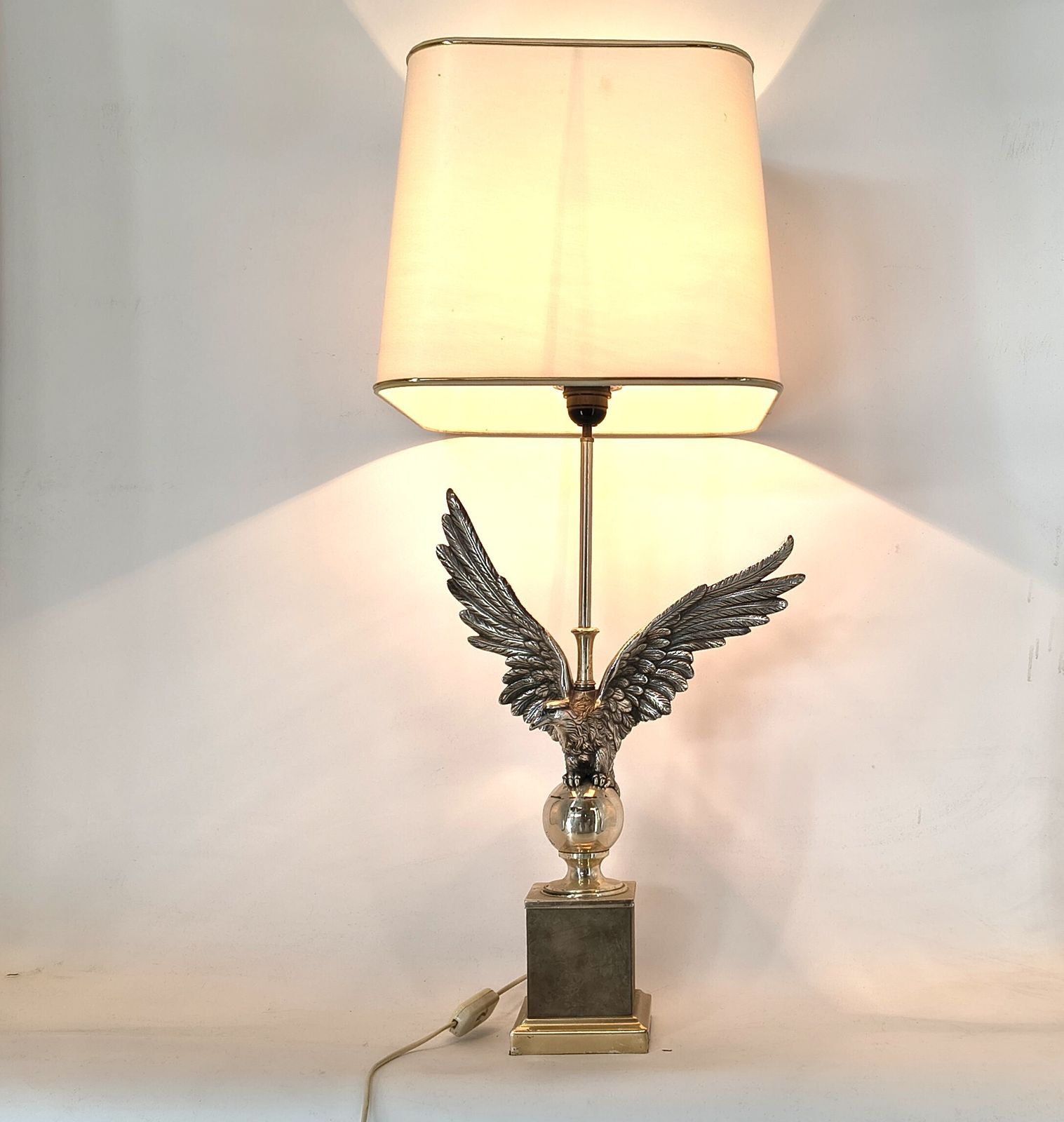 Pair Of Nikkel Eagle Table Lamps By Loevsky And Loevsky, 1970s photo furniture