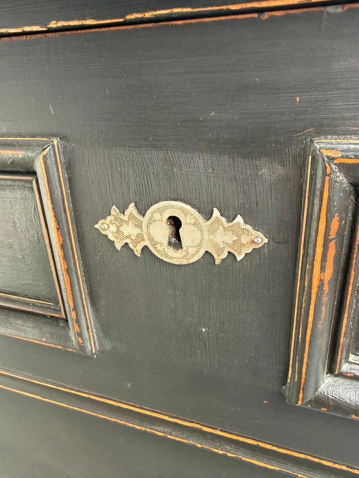 Furniture A Mint Clean Pine Hungarian Victorian Painted Black Chest Of Drawers photo