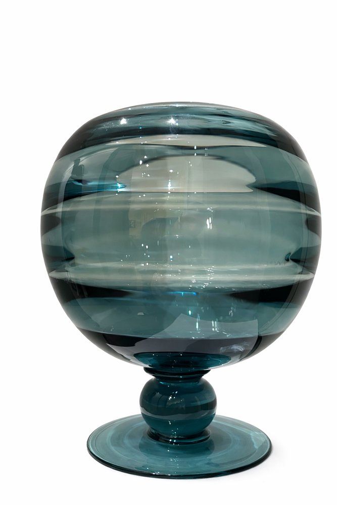 Mid Century Swedish Art Glass Pedestal Vase By Elis Bergh For Kosta Boda, 1960s photo Home Decor