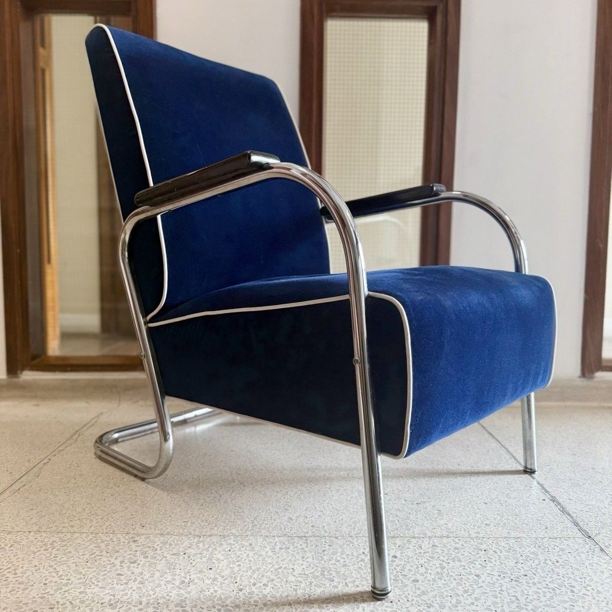 Kem Weber For Lloyd Co,  Art Deco Bauhaus Tubular Steel Lounge Chair photo Furniture