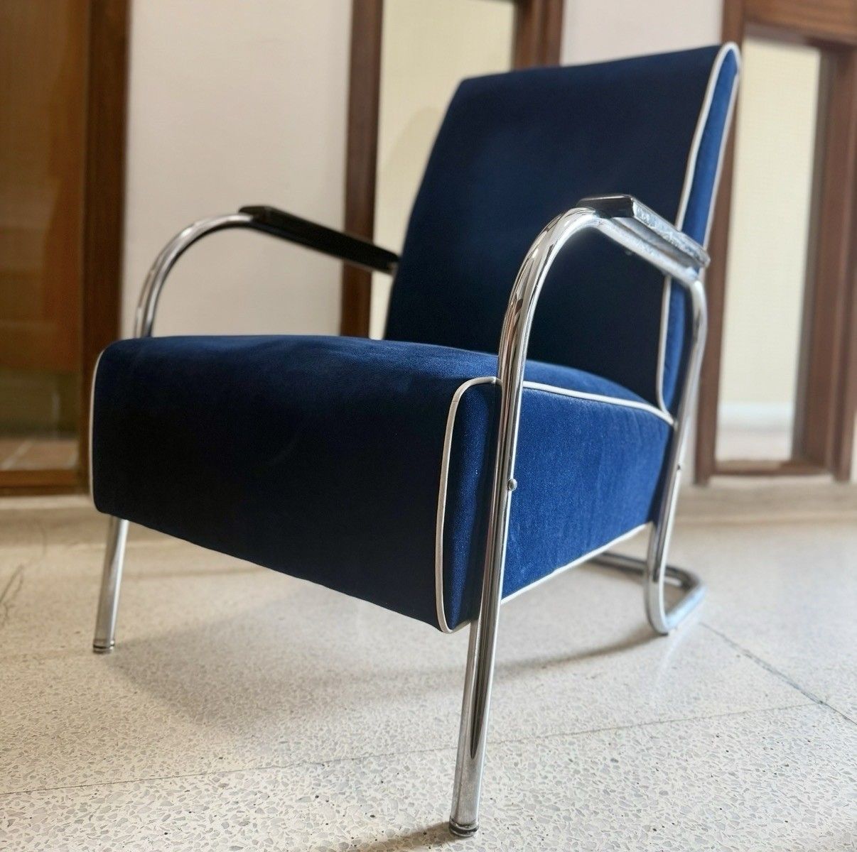 Kem Weber For Lloyd Co,  Art Deco Bauhaus Tubular Steel Lounge Chair photo 850.0