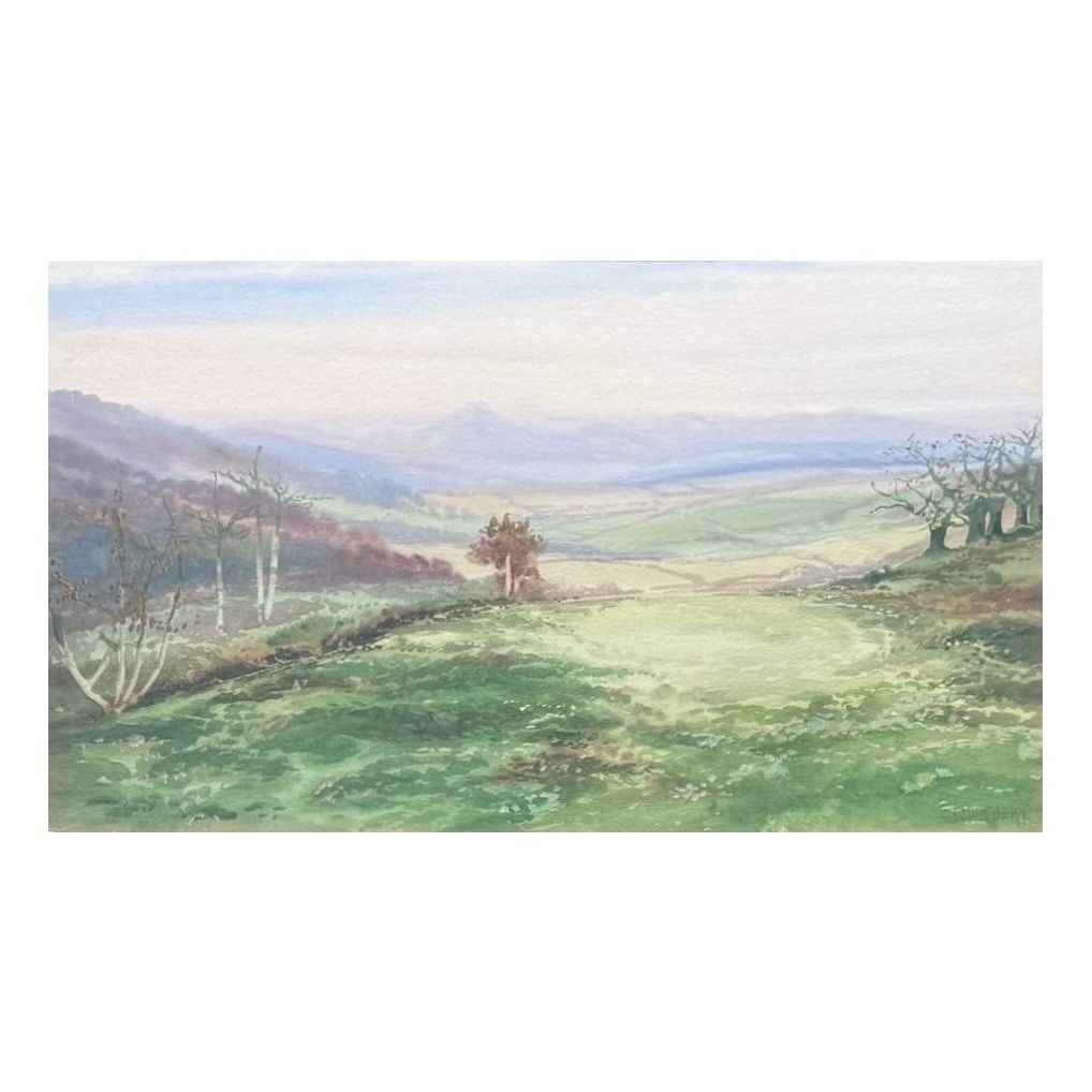Edgar James Maybery Watercolour Painting, View Of Sugar Loaf, Monmouthshire photo furniture