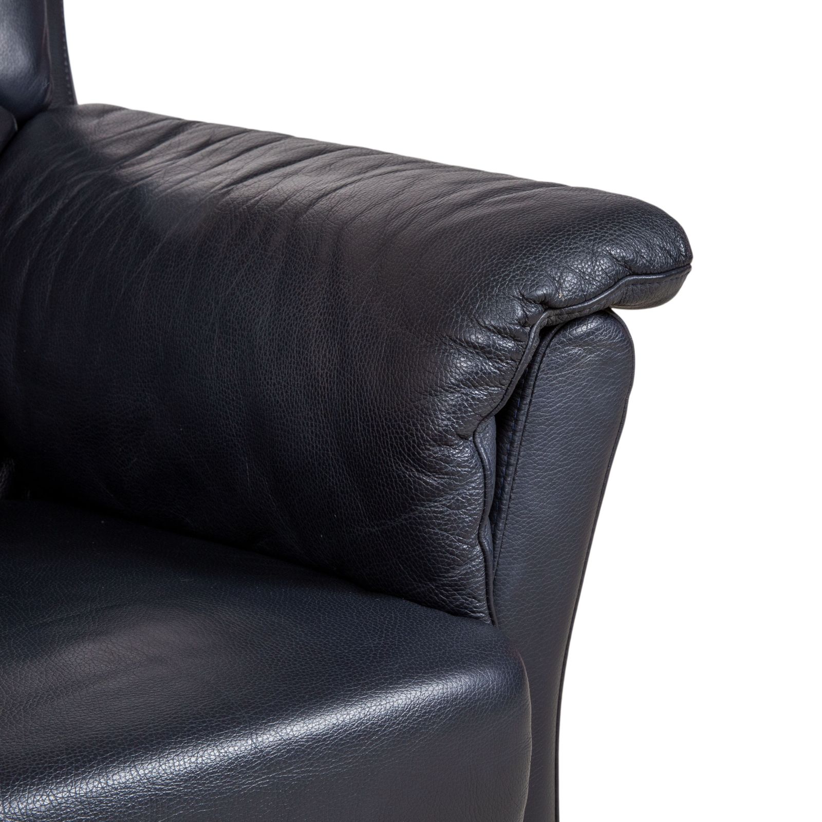 Fauteuil en cuir Willi Schillig bleu marine photo 893.0