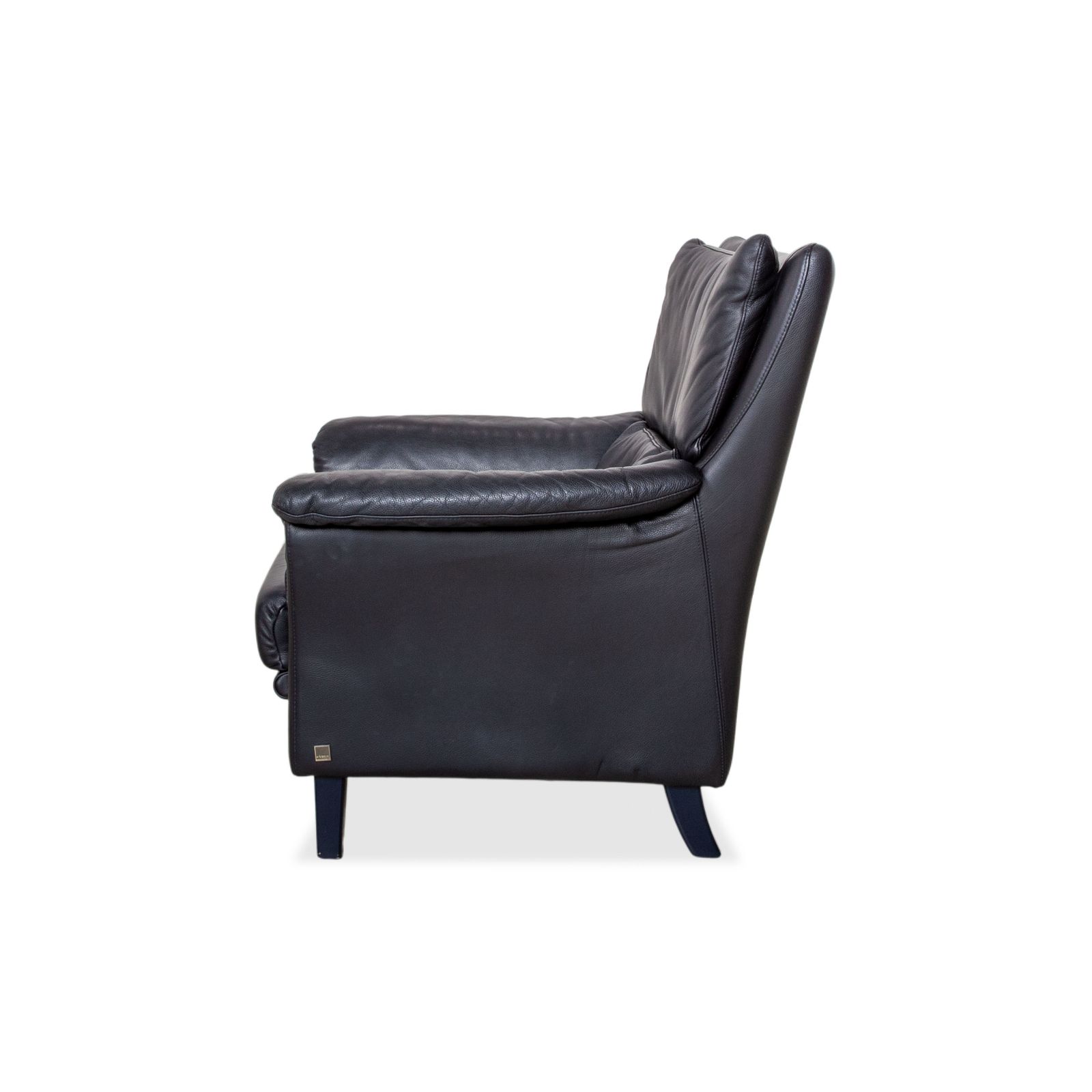 Mobilier Fauteuil en cuir Willi Schillig bleu marine photo