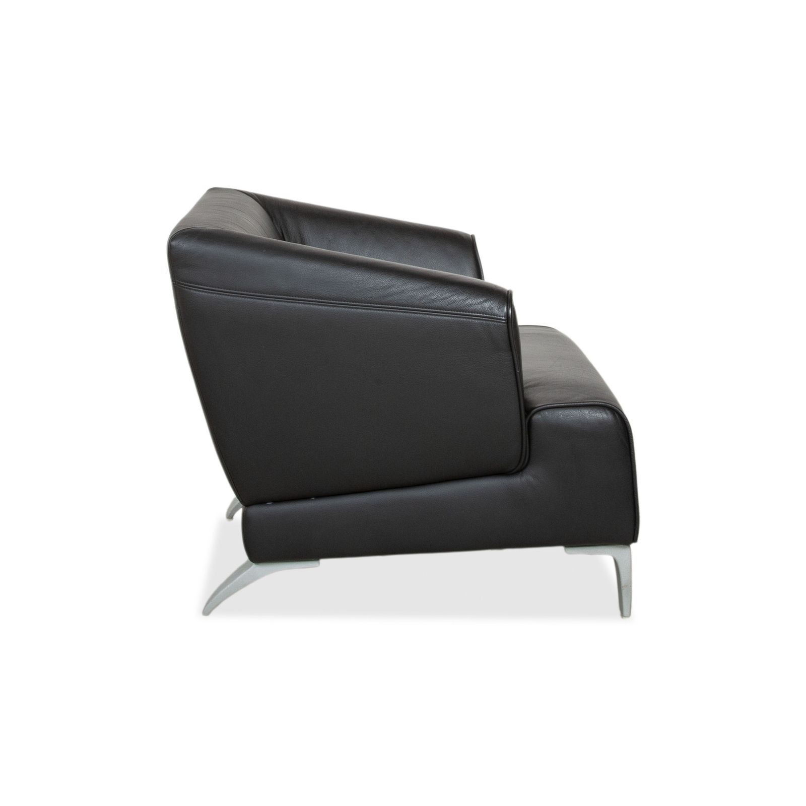Fauteuil Rolf Benz 2300 en cuir, pieds en métal noir photo vintage