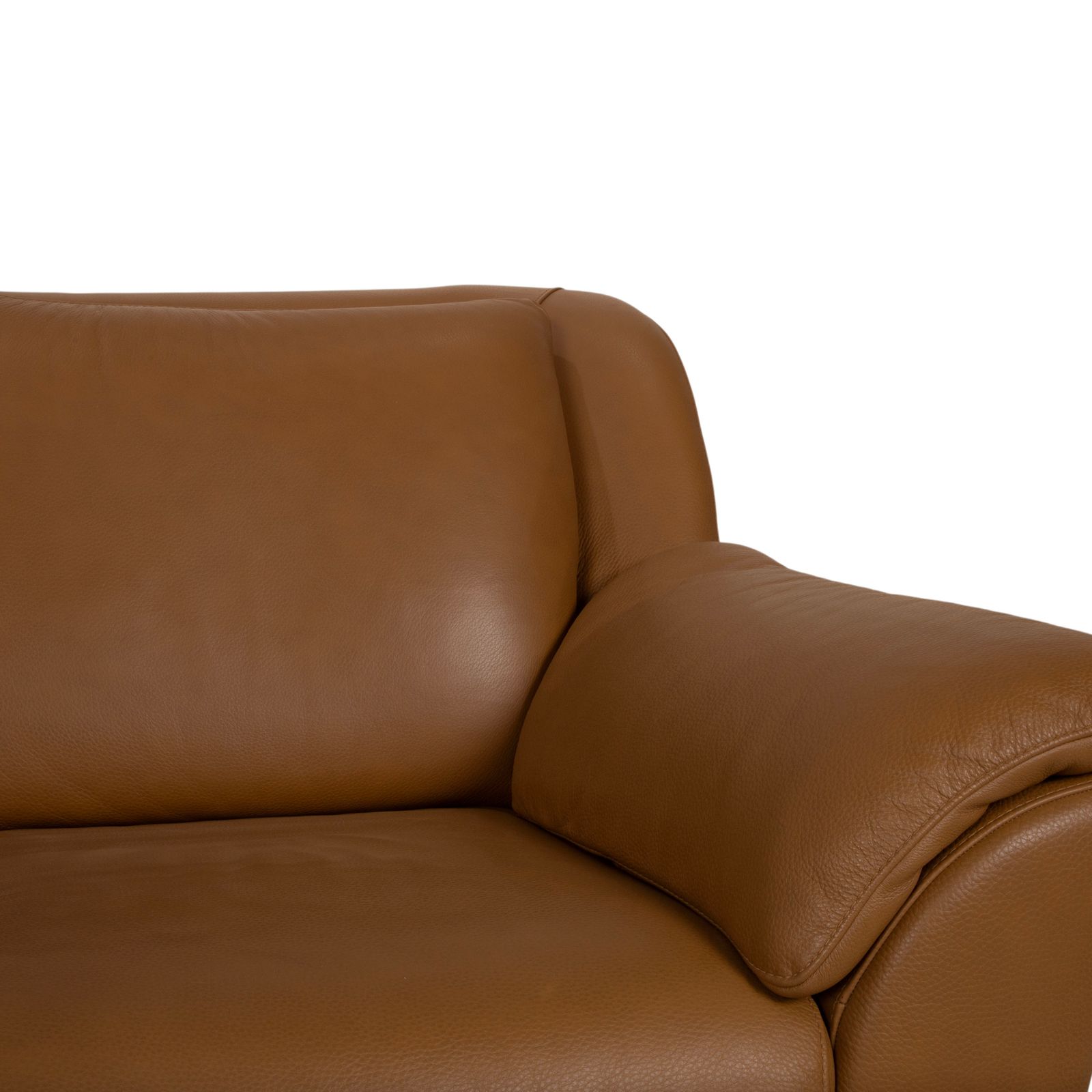 Natuzzi Leather Two Seater Brown Cognac Sofa photo Furniture