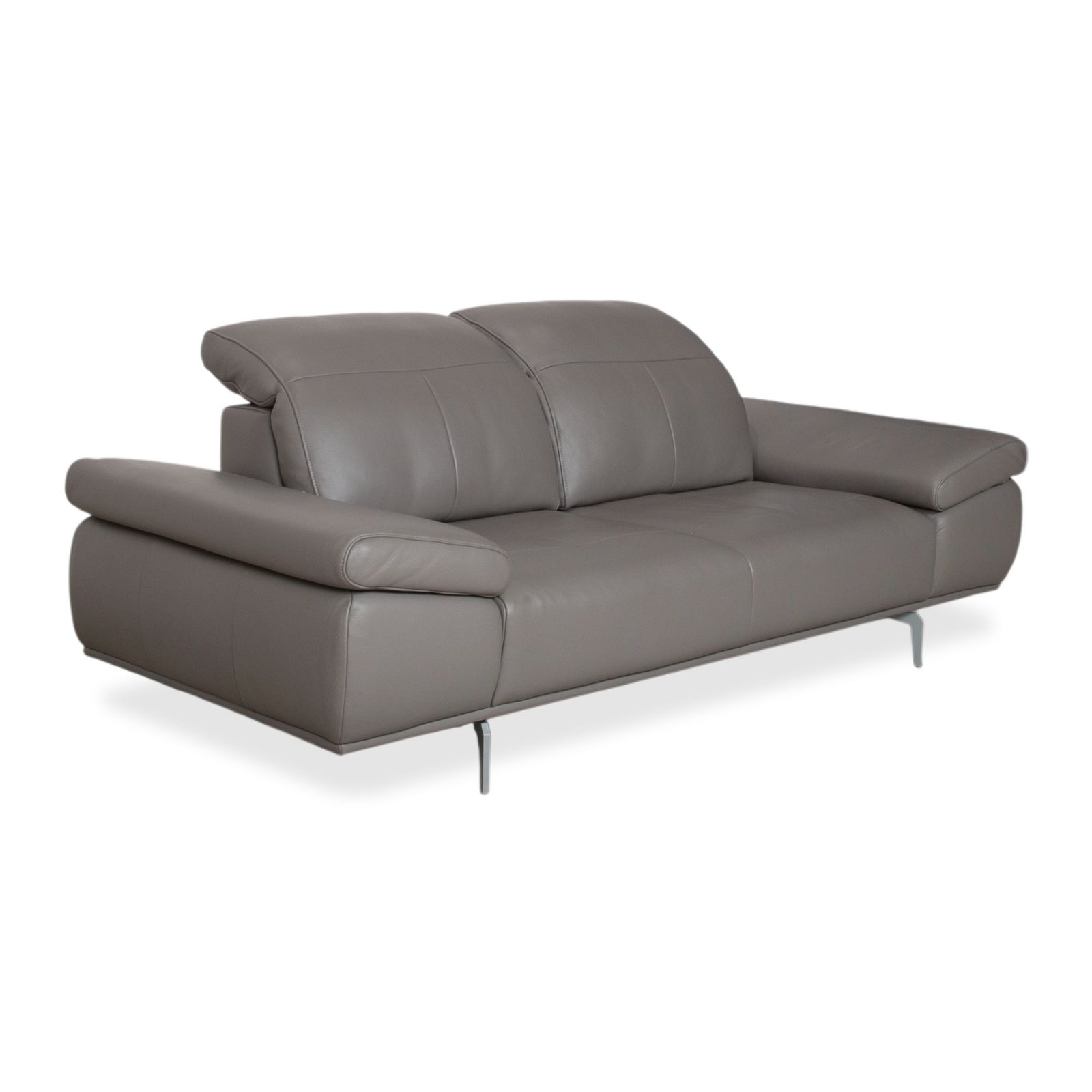 Canapé 2 places en cuir Willi Schillig Levi gris Elephant Gray Z77/25, fonction manuelle photo for sale