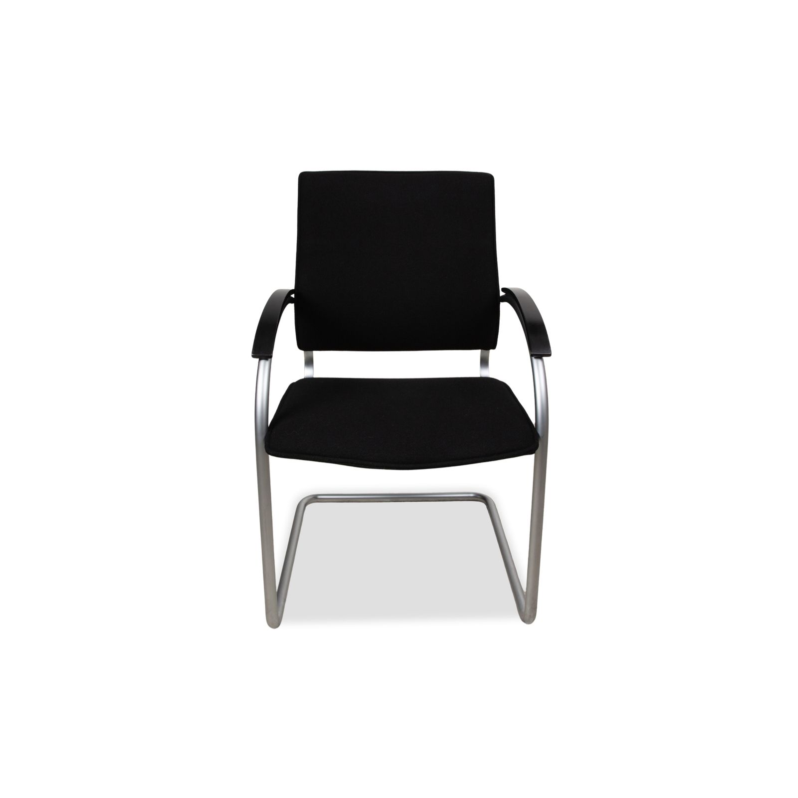 Meubels Set van 8 Thonet S74 stoelen – stof, zilver, vrijdragend, zwart photo