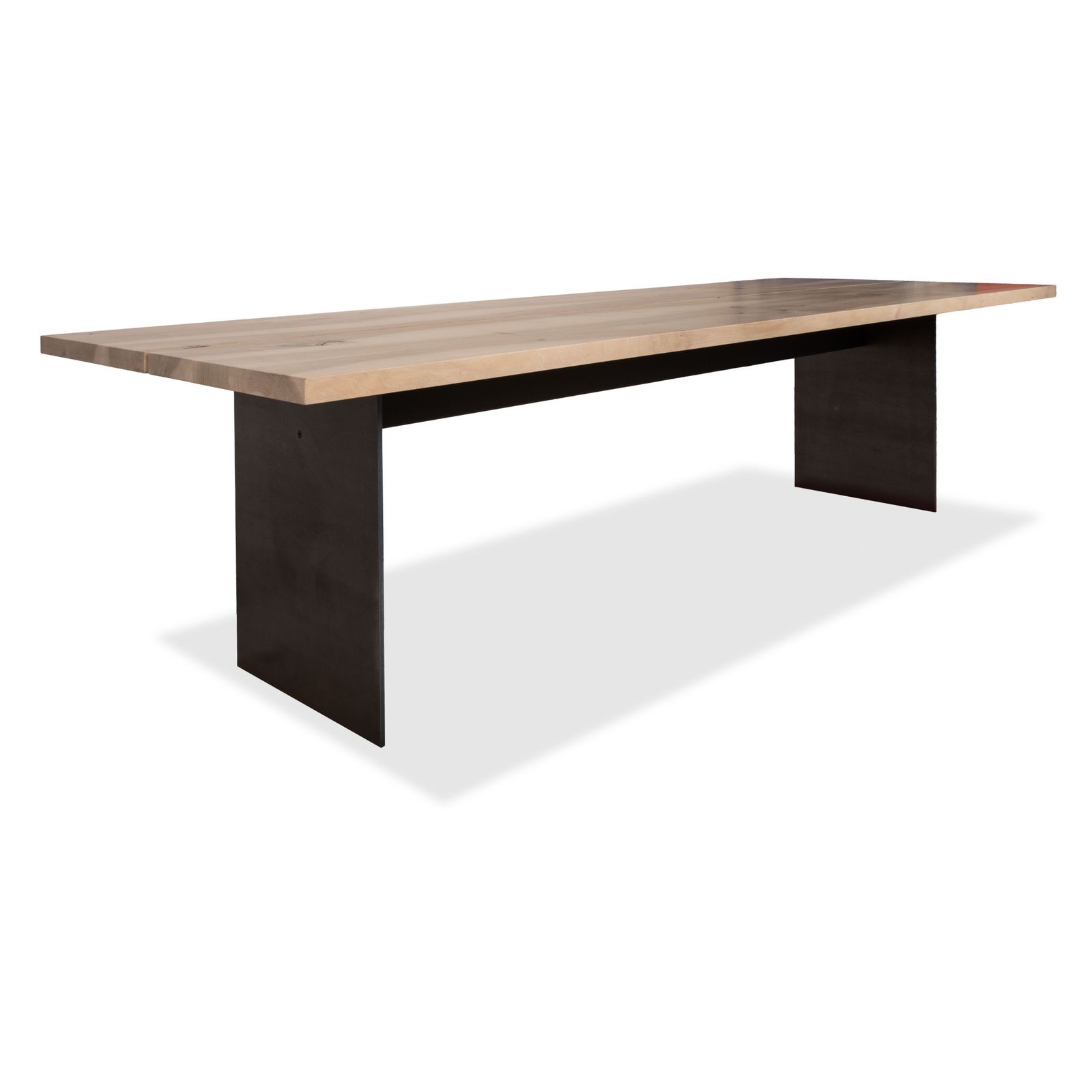 Zoom By Mobimex Tix Dining Table, Wood, Walnut, Raw Steel Base, 260 X 100 Cm