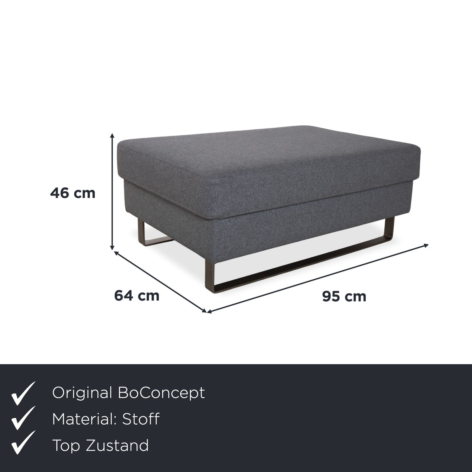 Tabouret BoConcept Individi en tissu gris photo furniture