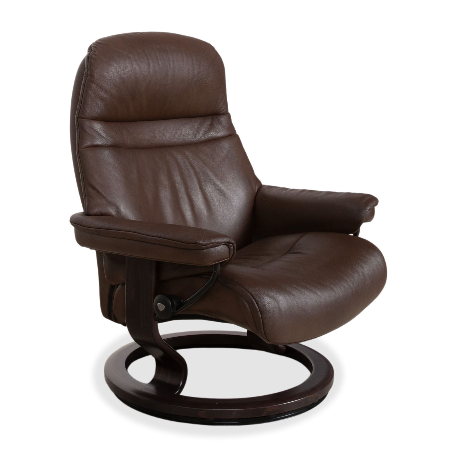 Fauteuil relax Stressless Sunrise en cuir brun mocha, taille L, fonction manuelle photo for sale