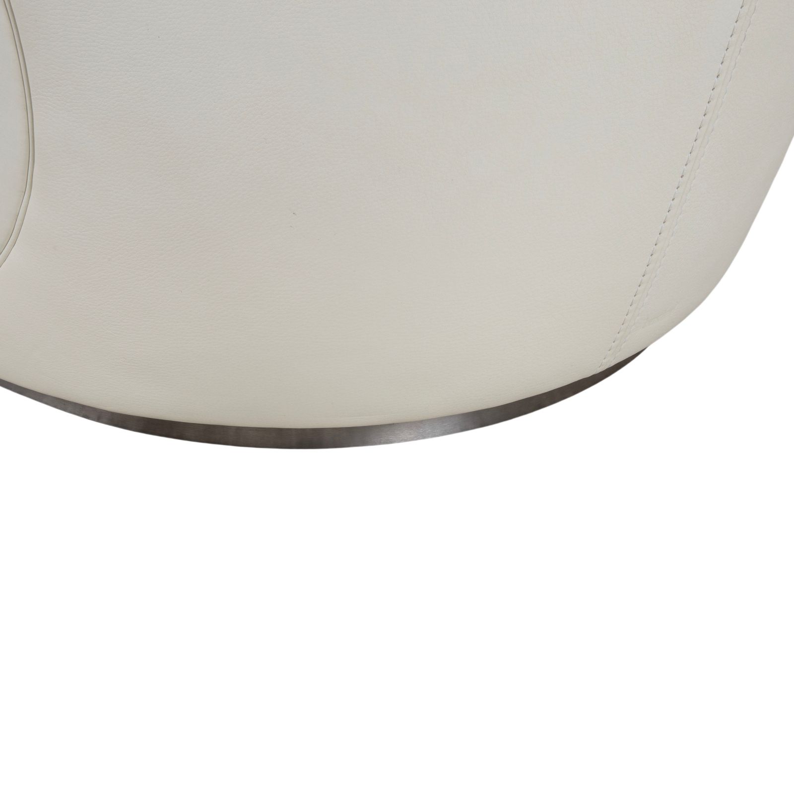 Fauteuil Baxter Etienne en cuir, blanc crème photo vinterior