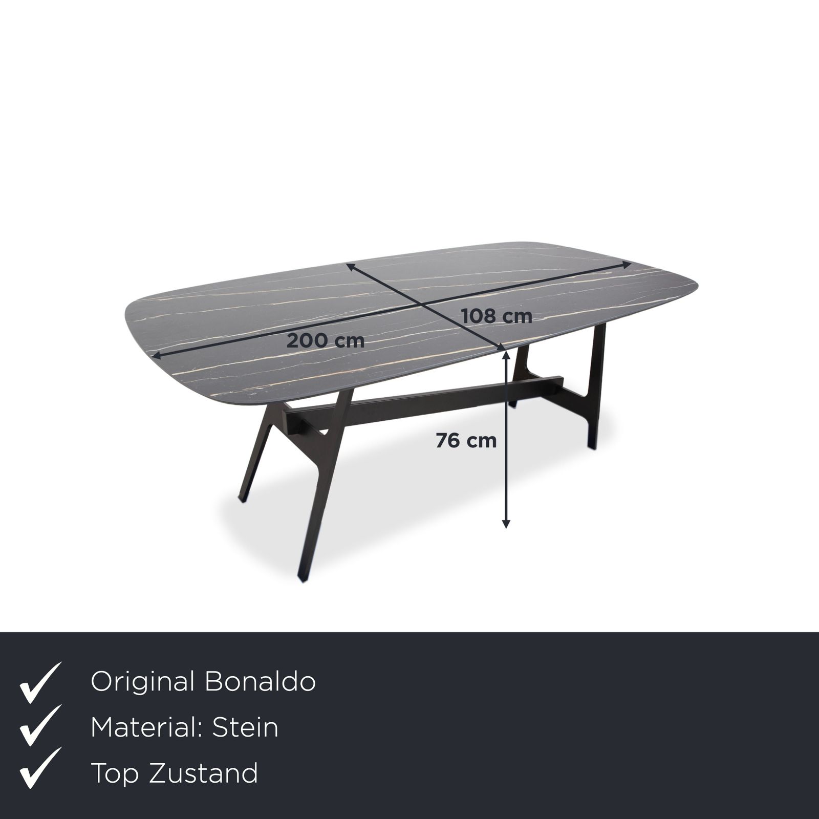 Table à manger Bonaldo Slot, noire, blanche, anthracite, 200 x 108 cm, par Giuseppe Viganò photo furniture
