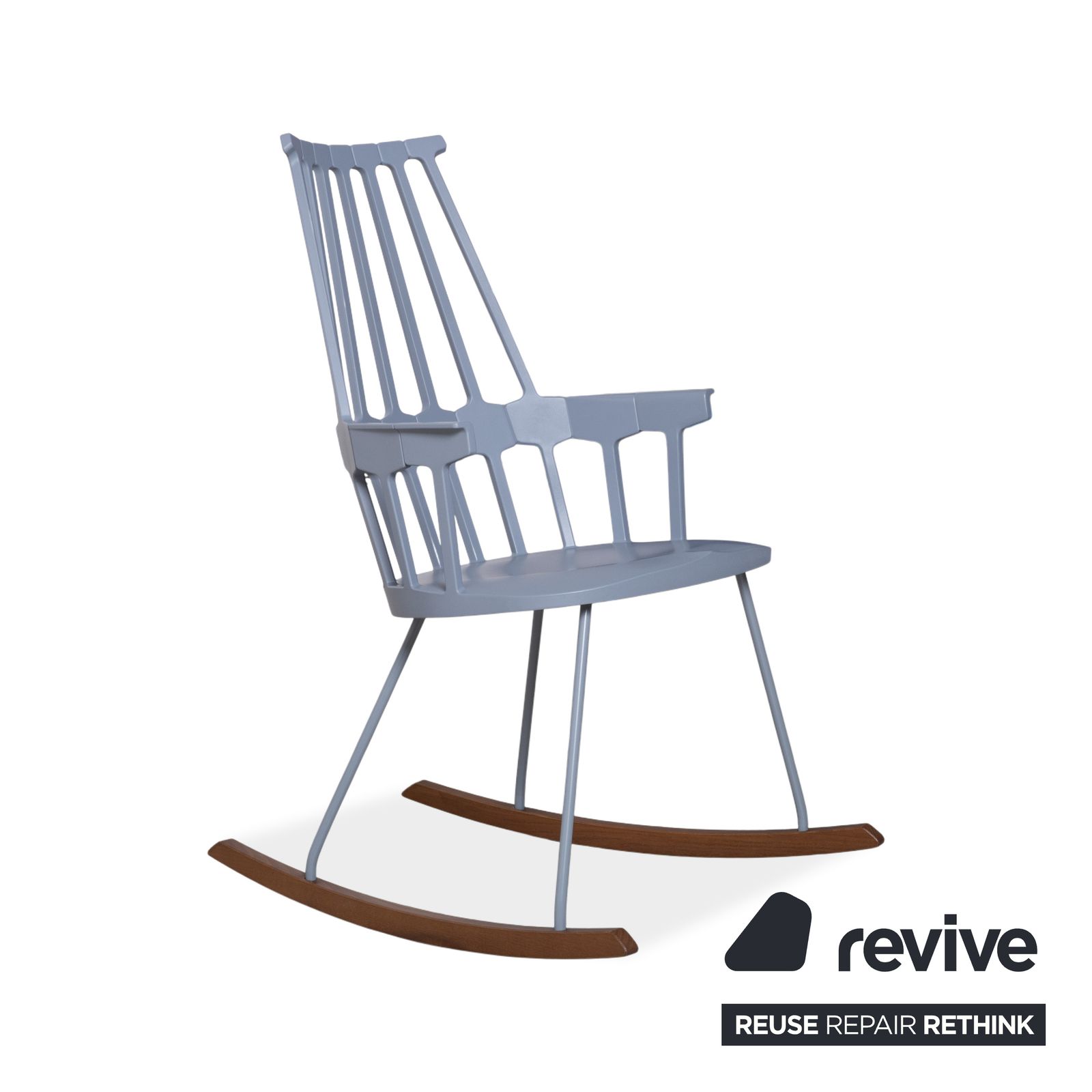 Kartell Comeback Rocking Chair Wood Plastic Blue Patricia Urquiola photo 502.0