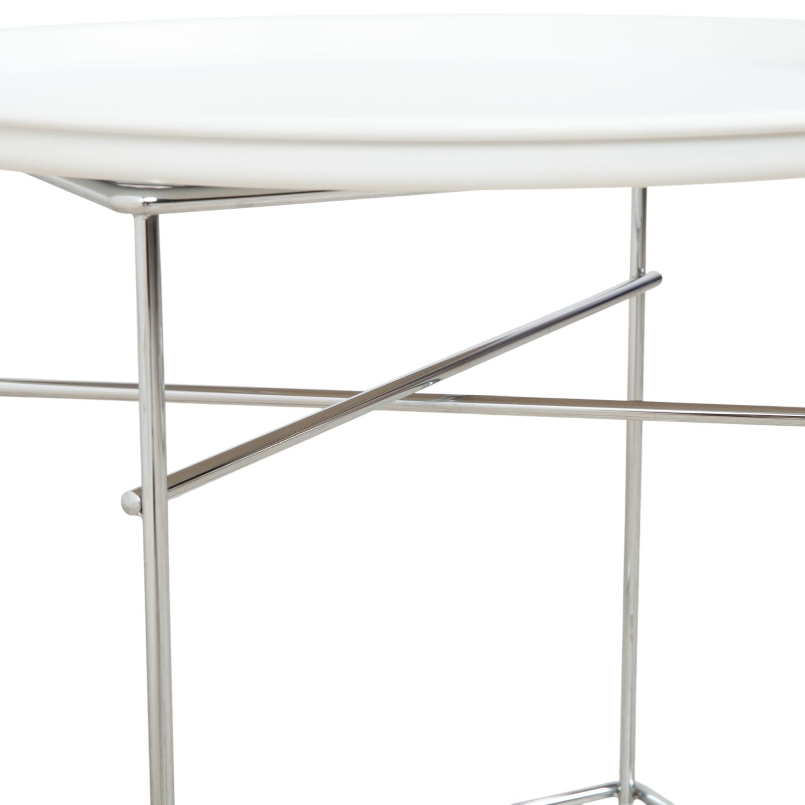 B&B Italia Fat Fat Coffee Table, White Plastic, 62 X 62 Cm, Chrome Frame photo 558.0