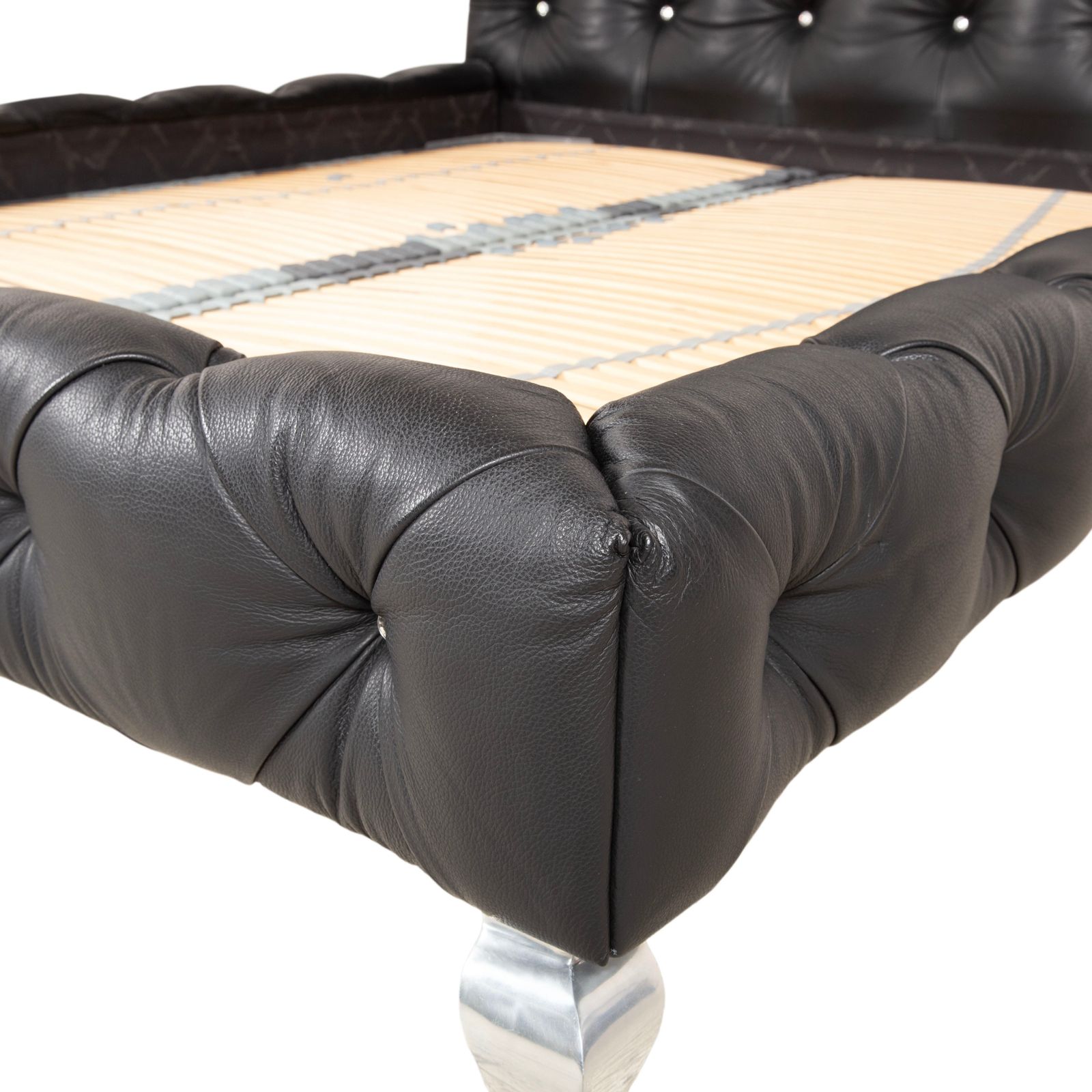 Lit Bretz Marilyn en cuir noir, chambre photo Mobilier