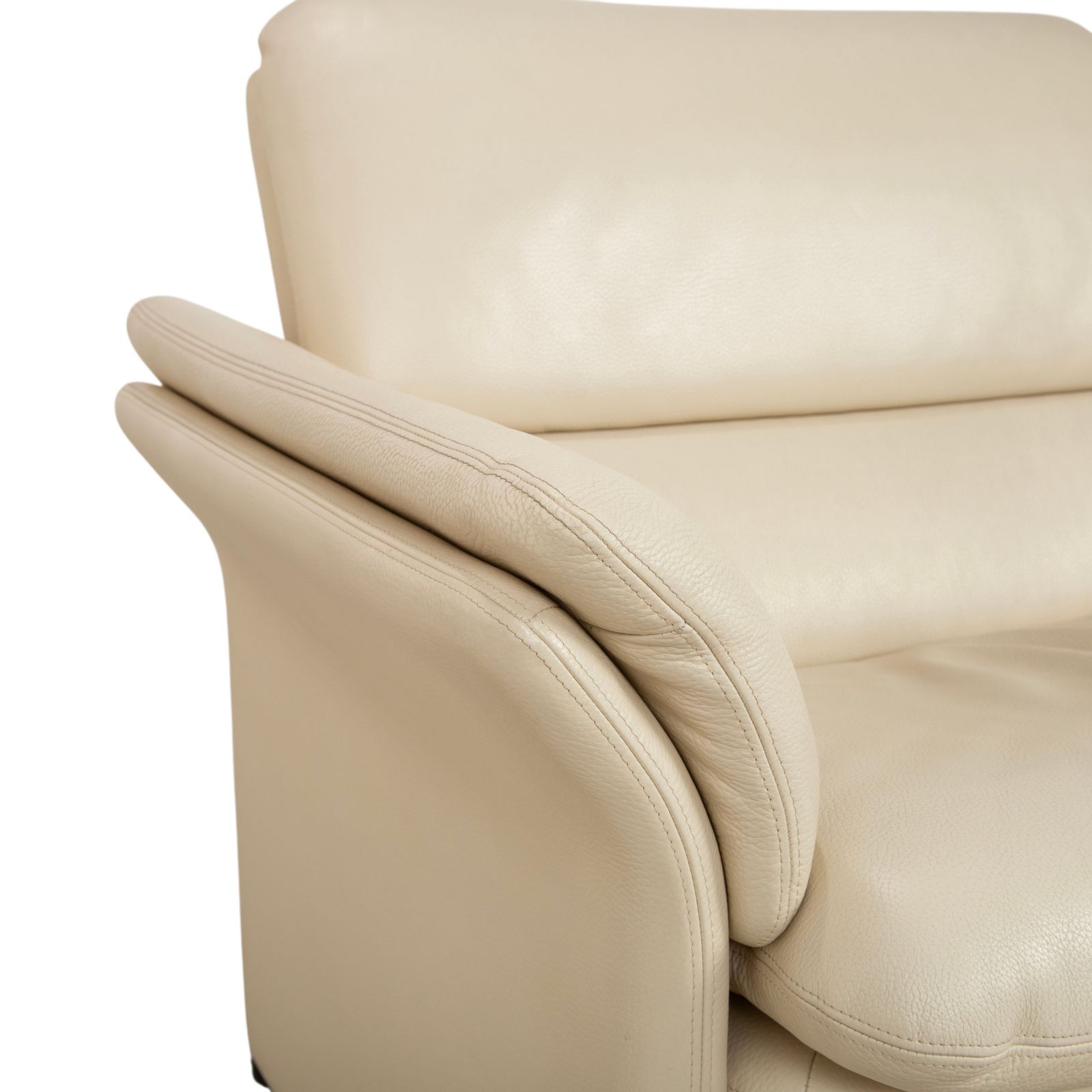 photo furniture Canapé 2 places Erpo Chalet en cuir crème beige, fonction manuelle