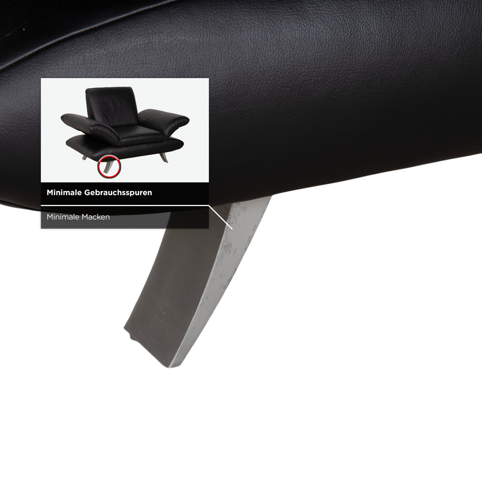 photo for sale Fauteuil Koinor Rossini en cuir noir, fonction manuelle