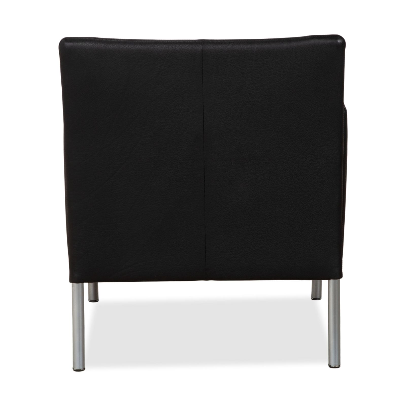 Meubels Walter Knoll Jason fauteuil – zwart nappaleer, metalen frame photo