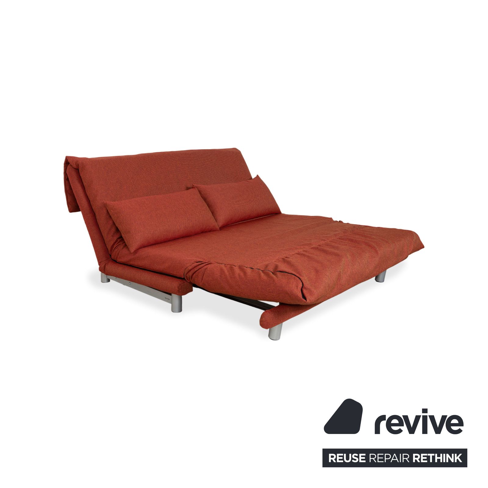 Canapé 3 places Ligne Roset Multy en tissu, rouge rouille brun, retapissé photo 2123.0