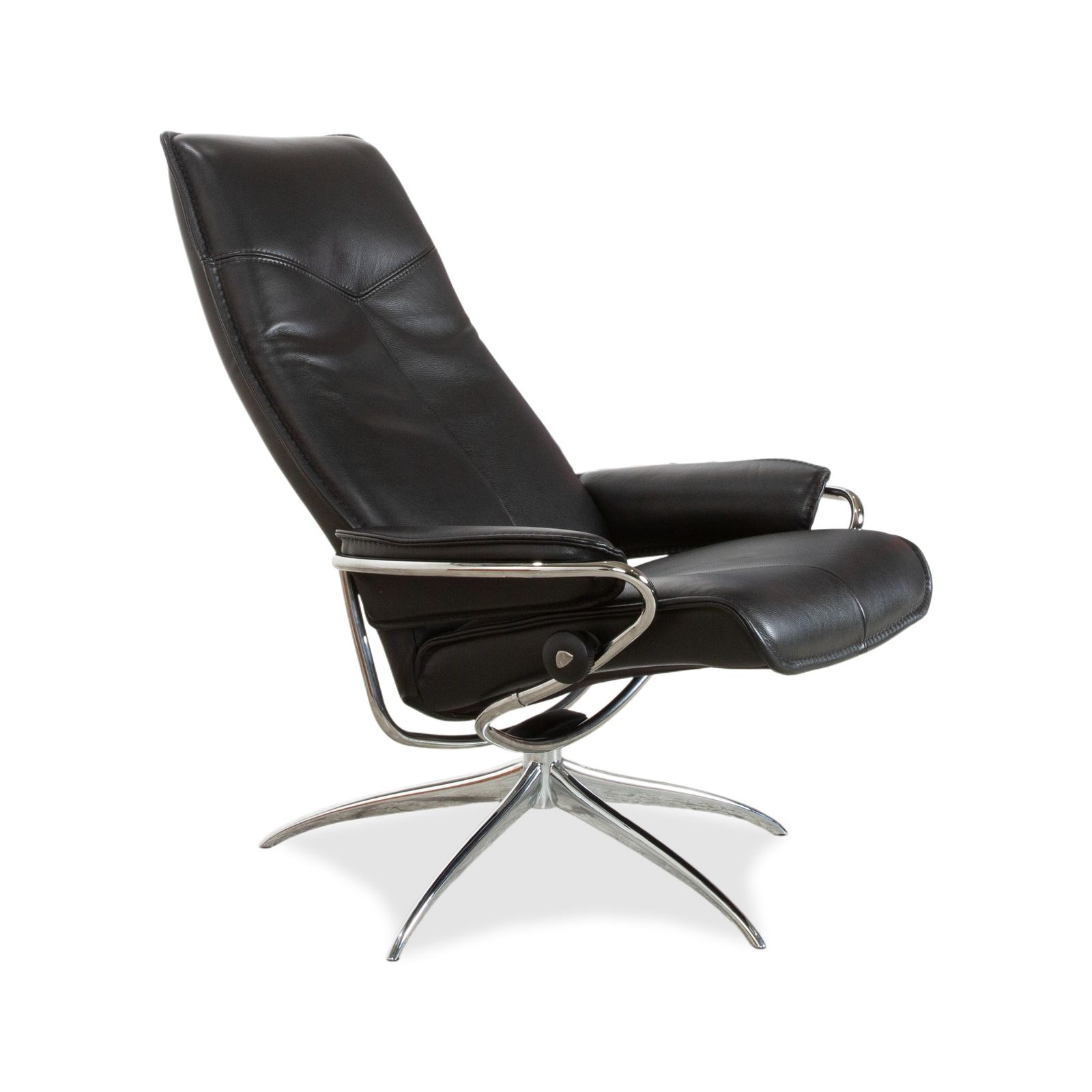 Stressless City Leather Recliner Black Incl. Footstool, Manual Function, Star Base photo buy