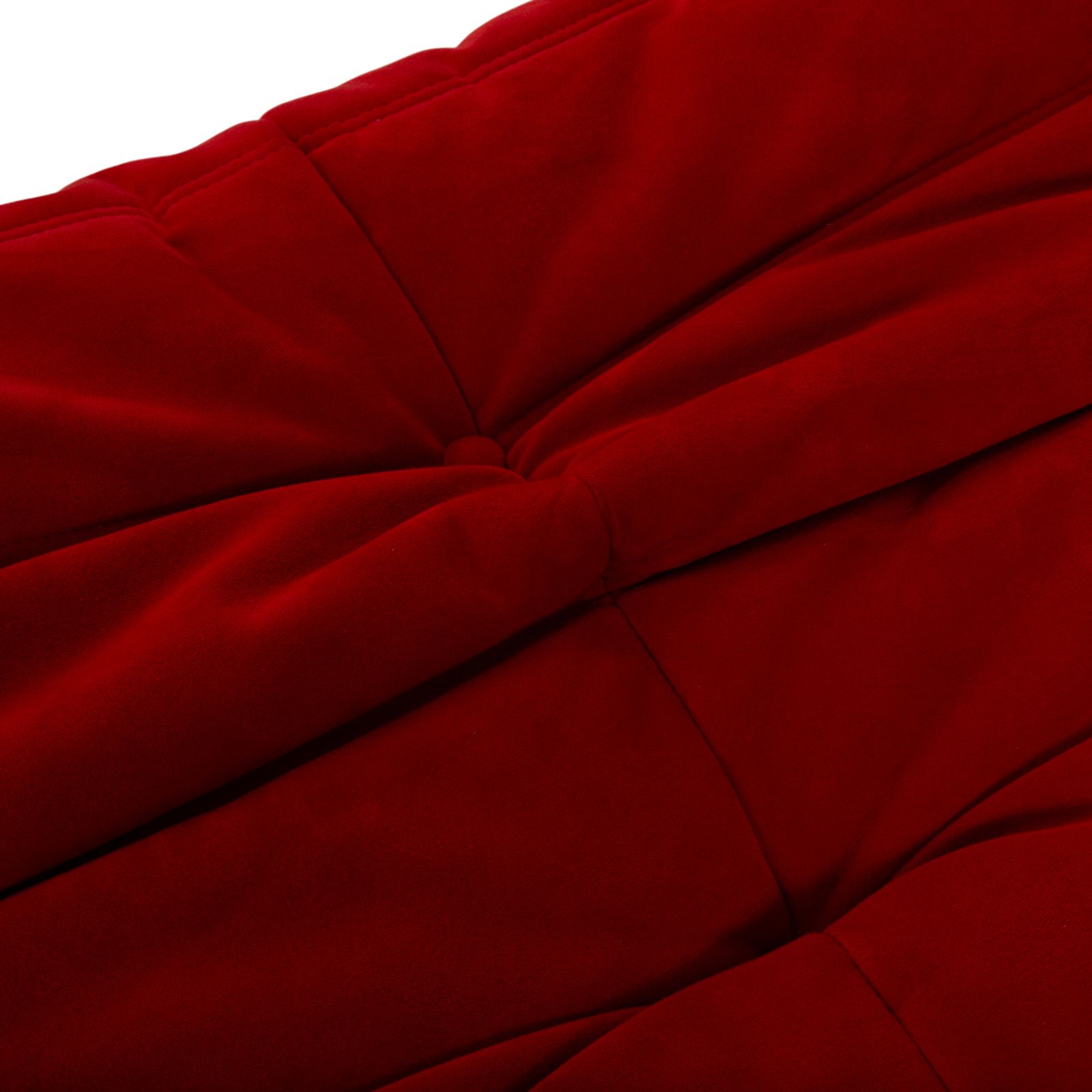 Tabouret Ligne Roset Togo en tissu Alcantara rouge corail photo 1340.0