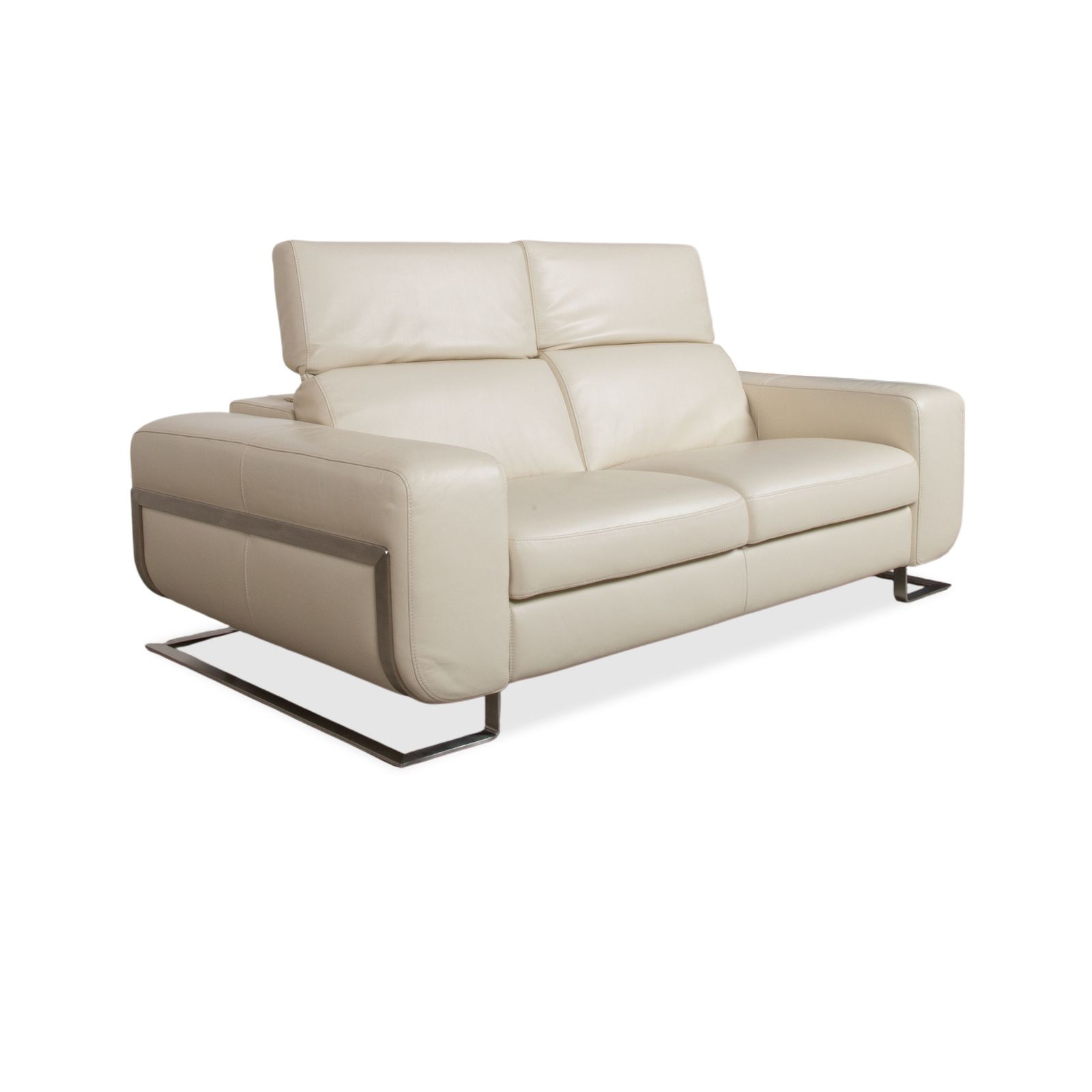 Joop 007 Leather Set Three Seater & Two Seater Cream Sofa Metal Feet Reclining Position Electric/Manual Function photo buy
